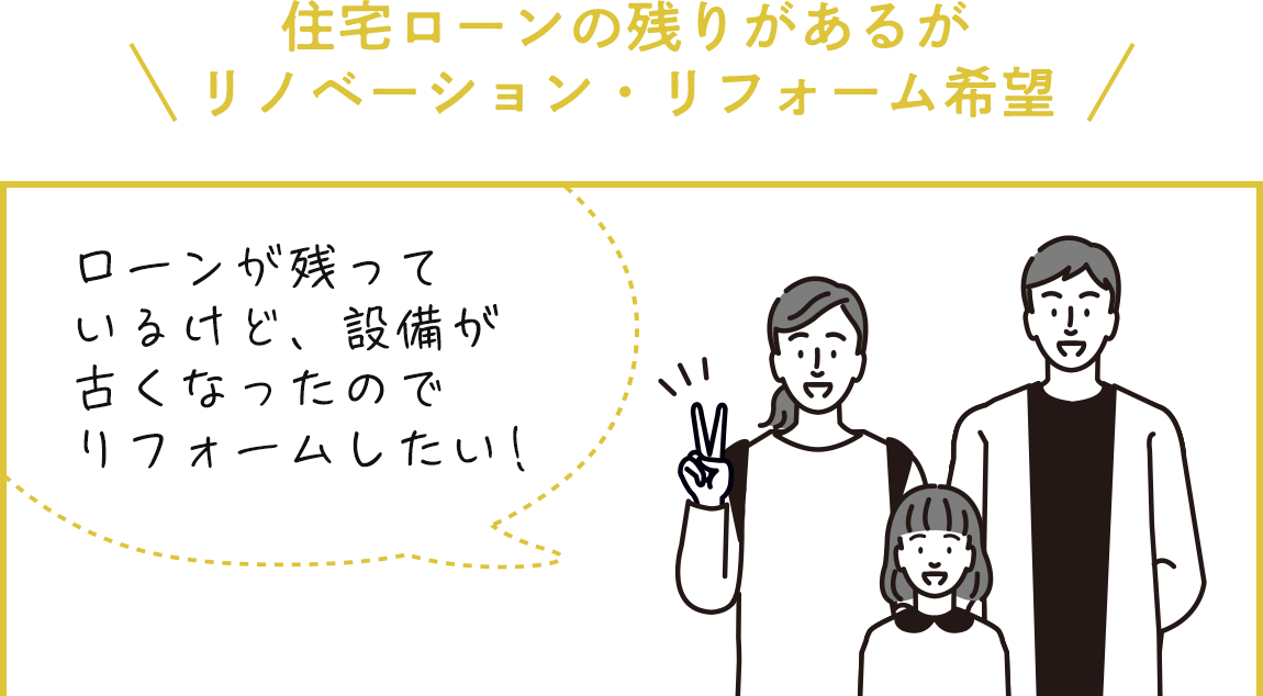 【住宅ローンの残りがあるがリノベーション・リフォーム希望】住宅ローンの残りがあるがリノベーション・リフォーム希望